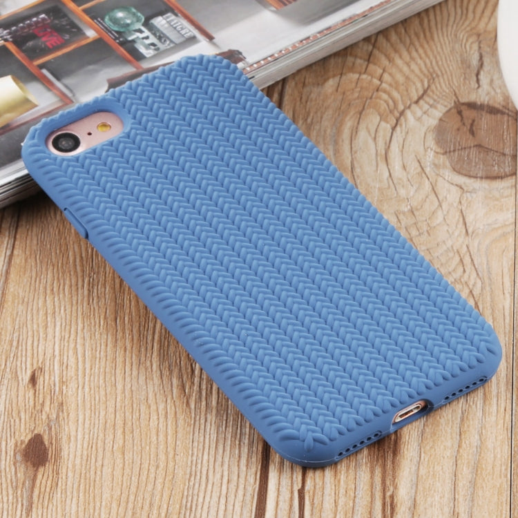 For iPhone SE 2022 / SE 2020 / 8 / 7 Herringbone Texture Silicone Protective Case