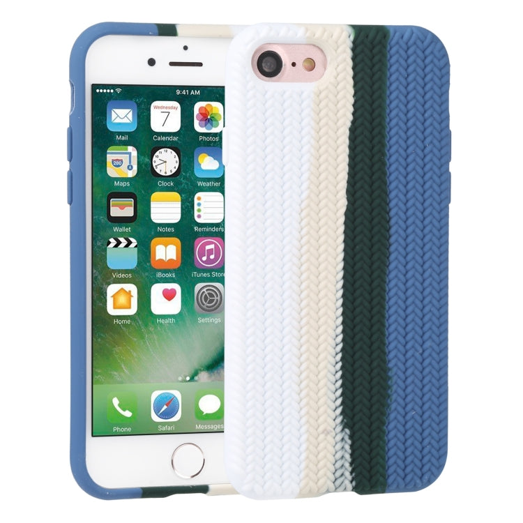 For iPhone SE 2022 / SE 2020 / 8 / 7 Herringbone Texture Silicone Protective Case