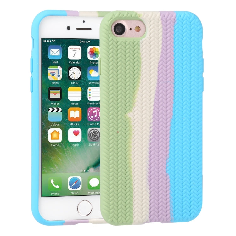 For iPhone SE 2022 / SE 2020 / 8 / 7 Herringbone Texture Silicone Protective Case