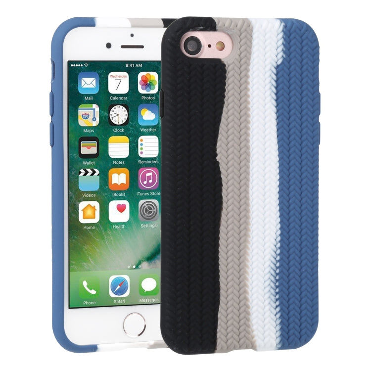 For iPhone SE 2022 / SE 2020 / 8 / 7 Herringbone Texture Silicone Protective Case