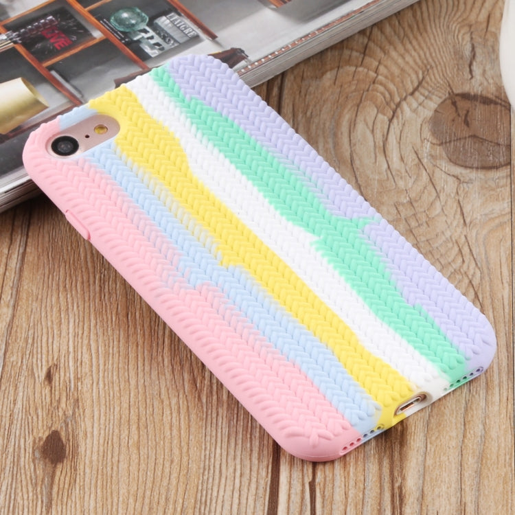 For iPhone SE 2022 / SE 2020 / 8 / 7 Herringbone Texture Silicone Protective Case