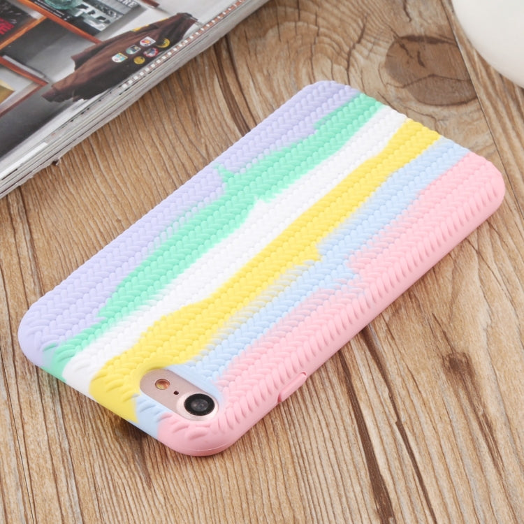 For iPhone SE 2022 / SE 2020 / 8 / 7 Herringbone Texture Silicone Protective Case