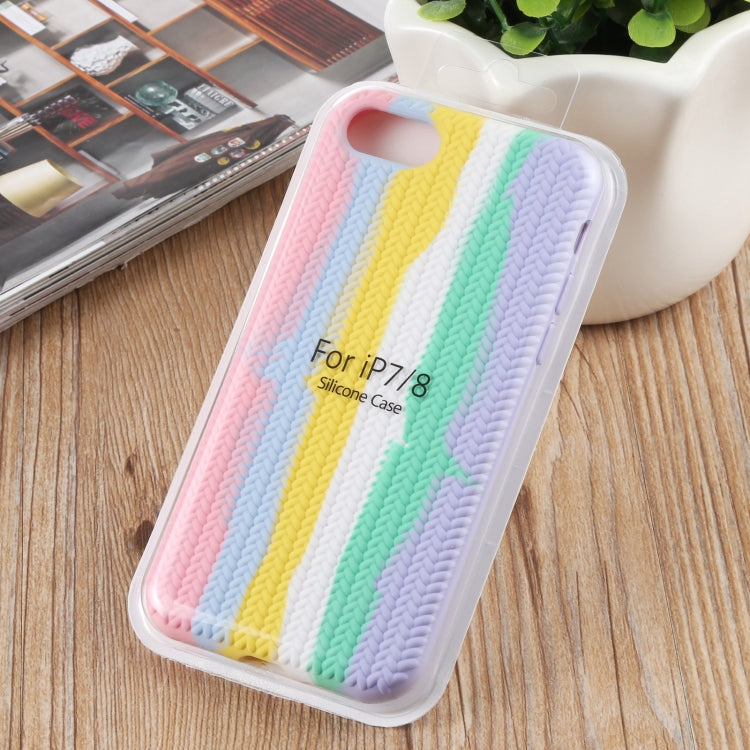 For iPhone SE 2022 / SE 2020 / 8 / 7 Herringbone Texture Silicone Protective Case