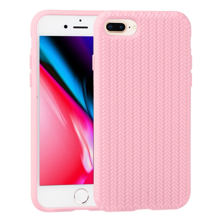 Herringbone Texture Silicone Protective Case For iPhone 8 Plus & 7 Plus