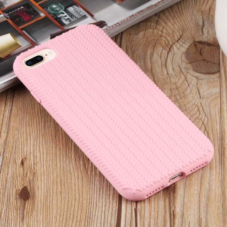 Herringbone Texture Silicone Protective Case For iPhone 8 Plus & 7 Plus