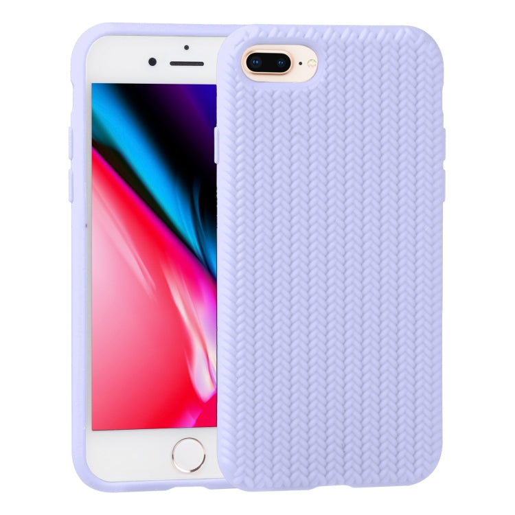 Herringbone Texture Silicone Protective Case For iPhone 8 Plus & 7 Plus