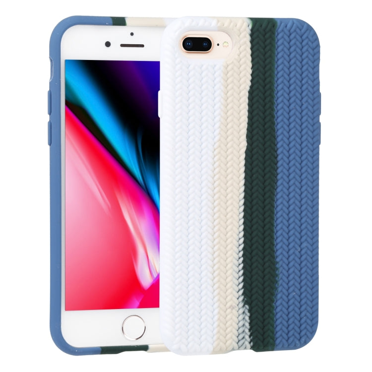 Herringbone Texture Silicone Protective Case For iPhone 8 Plus & 7 Plus