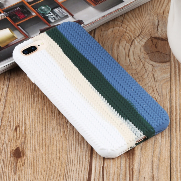 Herringbone Texture Silicone Protective Case For iPhone 8 Plus & 7 Plus