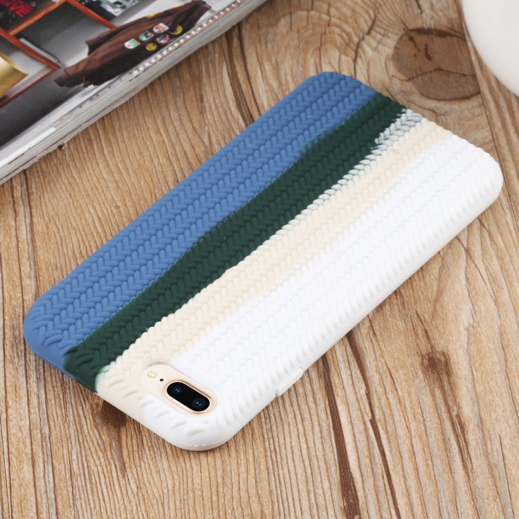 Herringbone Texture Silicone Protective Case For iPhone 8 Plus & 7 Plus