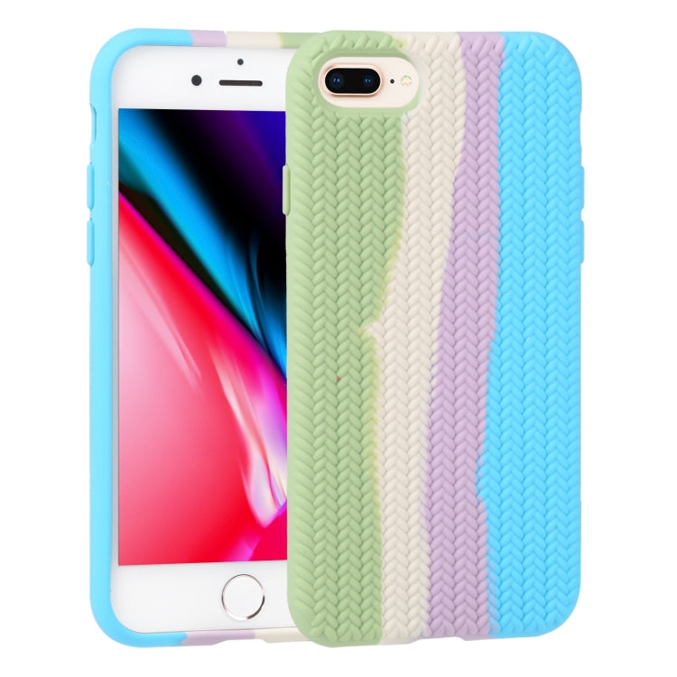 Herringbone Texture Silicone Protective Case For iPhone 8 Plus & 7 Plus