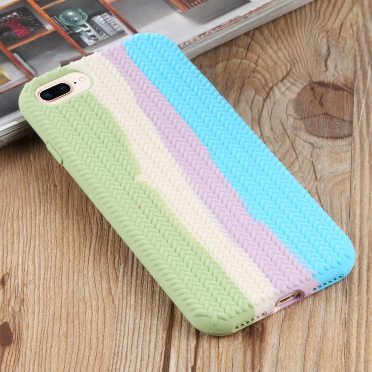 Herringbone Texture Silicone Protective Case For iPhone 8 Plus & 7 Plus