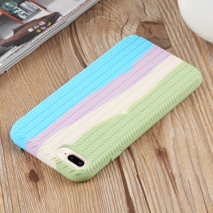 Herringbone Texture Silicone Protective Case For iPhone 8 Plus & 7 Plus
