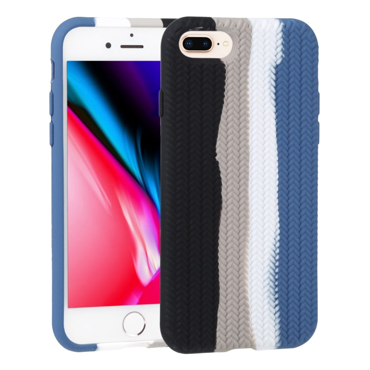 Herringbone Texture Silicone Protective Case For iPhone 8 Plus & 7 Plus
