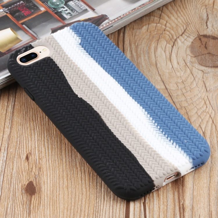 Herringbone Texture Silicone Protective Case For iPhone 8 Plus & 7 Plus