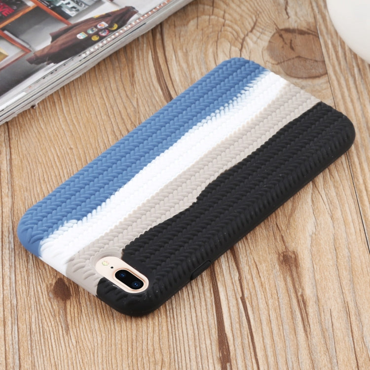 Herringbone Texture Silicone Protective Case For iPhone 8 Plus & 7 Plus