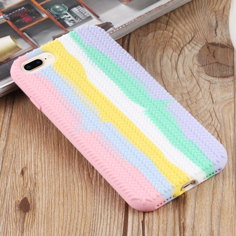 Herringbone Texture Silicone Protective Case For iPhone 8 Plus & 7 Plus