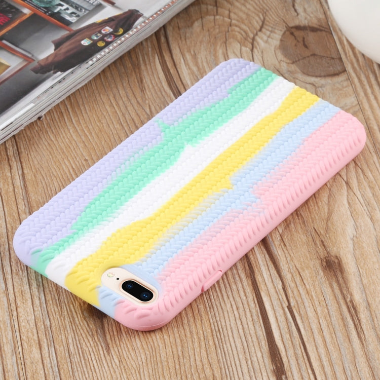 Herringbone Texture Silicone Protective Case For iPhone 8 Plus & 7 Plus