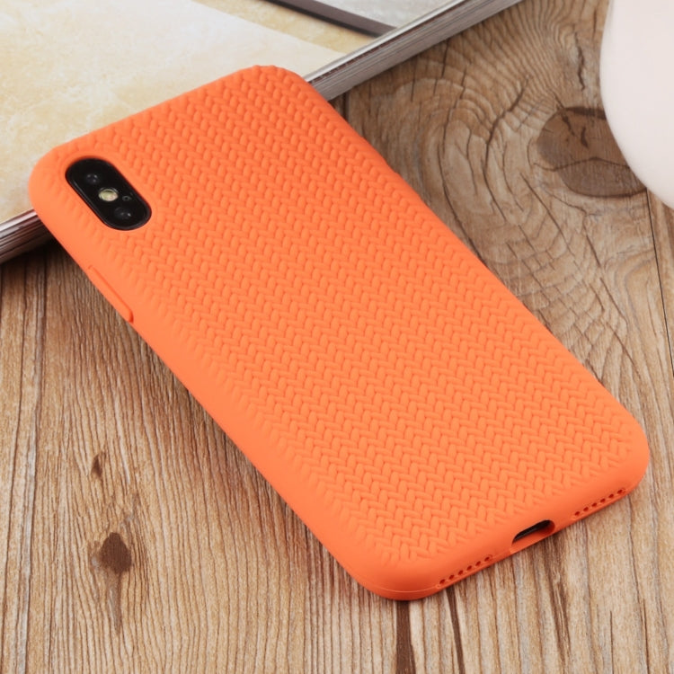 For iPhone XS Max Herringbone Texture Silicone Protective Case