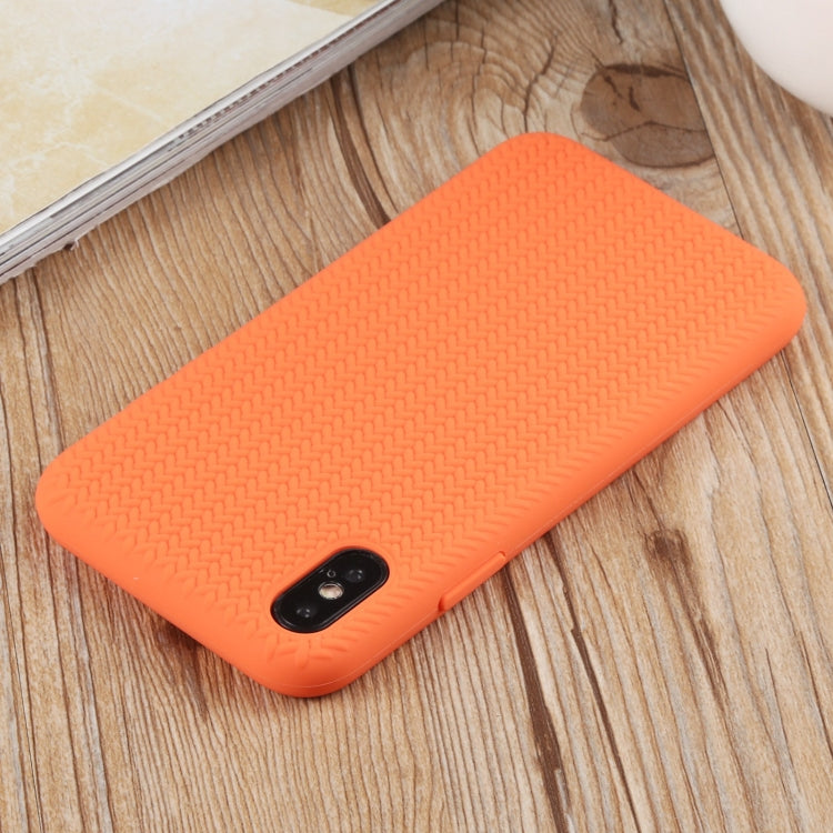 For iPhone XS Max Herringbone Texture Silicone Protective Case