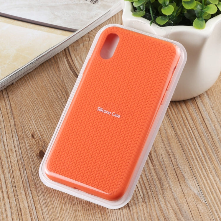 For iPhone XS Max Herringbone Texture Silicone Protective Case