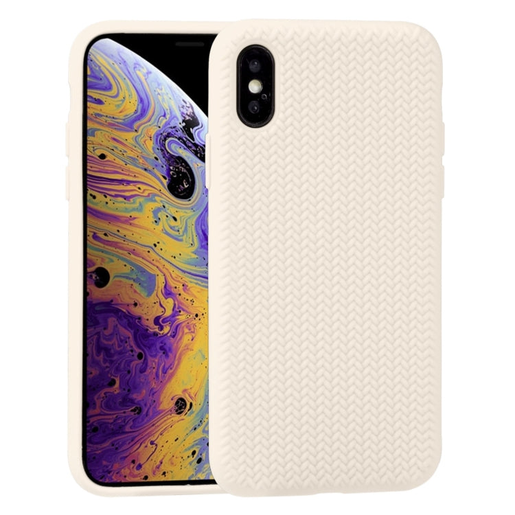 For iPhone XS Max Herringbone Texture Silicone Protective Case