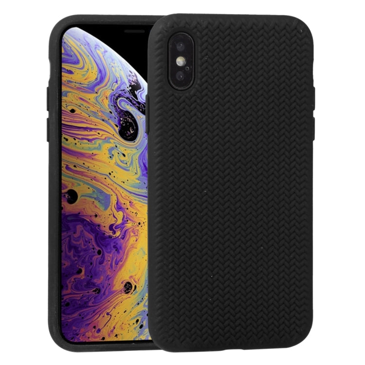 For iPhone XS Max Herringbone Texture Silicone Protective Case