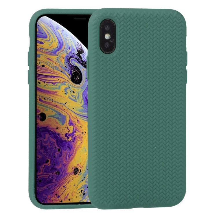 For iPhone XS Max Herringbone Texture Silicone Protective Case