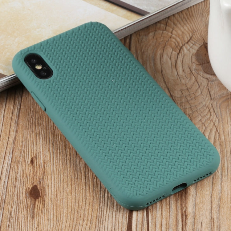 For iPhone XS Max Herringbone Texture Silicone Protective Case