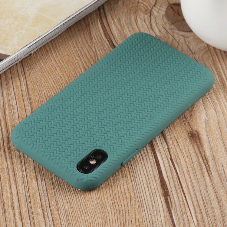 For iPhone XS Max Herringbone Texture Silicone Protective Case