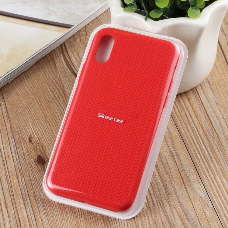 For iPhone XS Max Herringbone Texture Silicone Protective Case