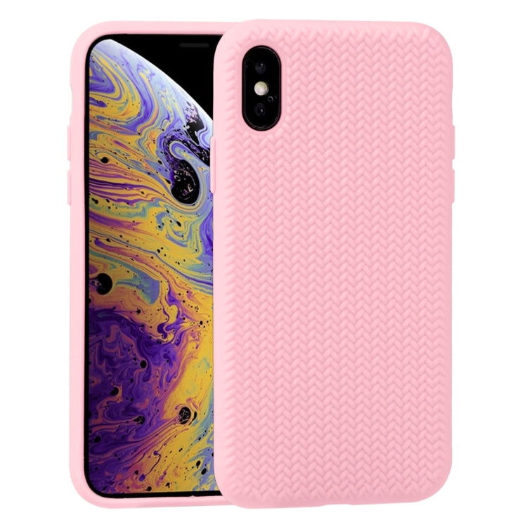 For iPhone XS Max Herringbone Texture Silicone Protective Case