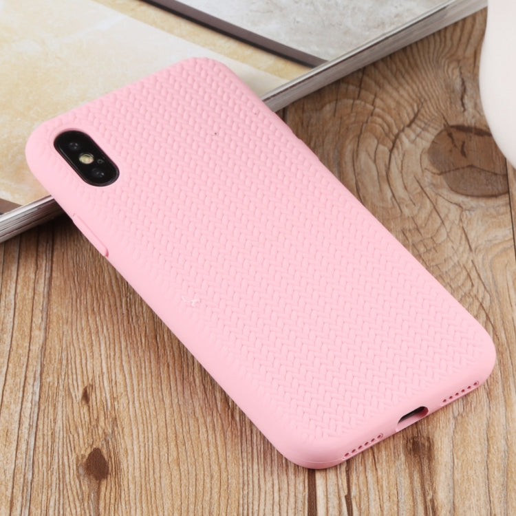 For iPhone XS Max Herringbone Texture Silicone Protective Case