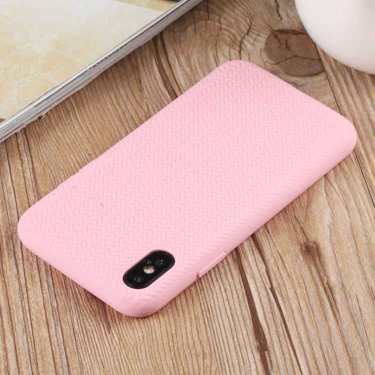 For iPhone XS Max Herringbone Texture Silicone Protective Case