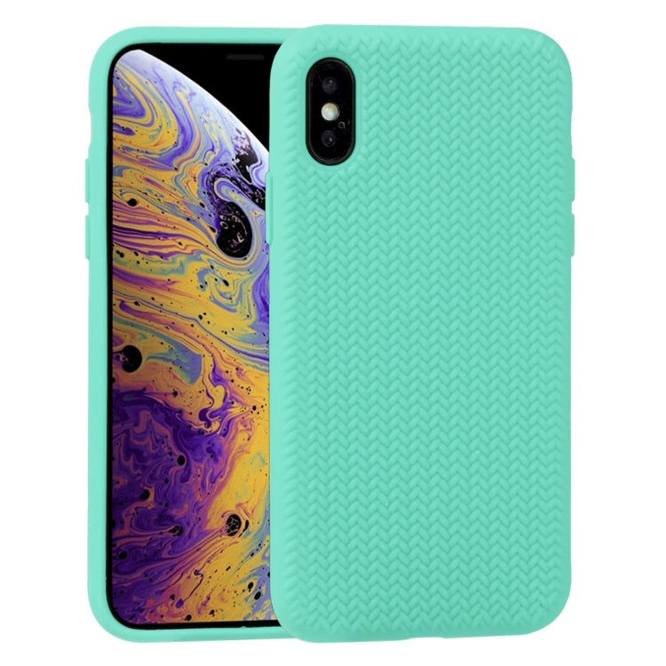 For iPhone XS Max Herringbone Texture Silicone Protective Case