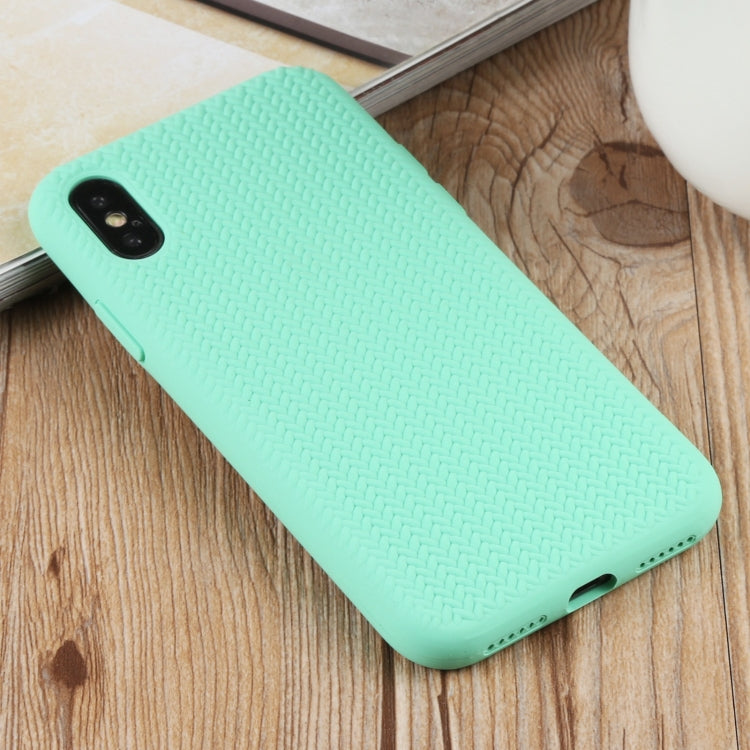 For iPhone XS Max Herringbone Texture Silicone Protective Case