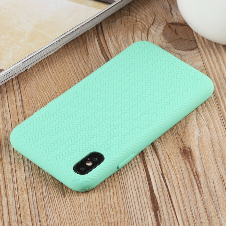 For iPhone XS Max Herringbone Texture Silicone Protective Case