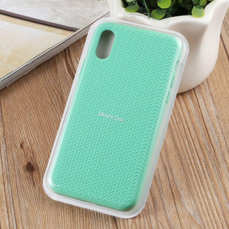 For iPhone XS Max Herringbone Texture Silicone Protective Case