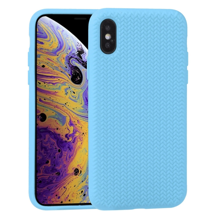 For iPhone XS Max Herringbone Texture Silicone Protective Case
