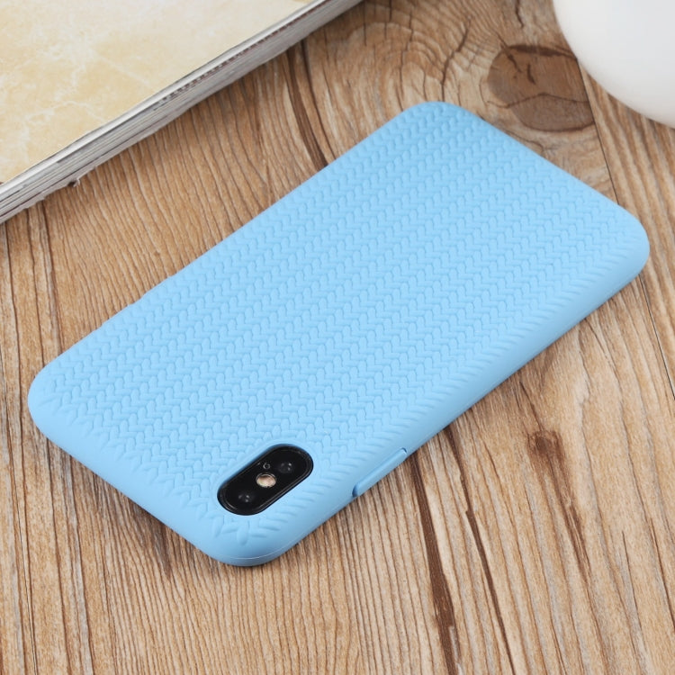 For iPhone XS Max Herringbone Texture Silicone Protective Case