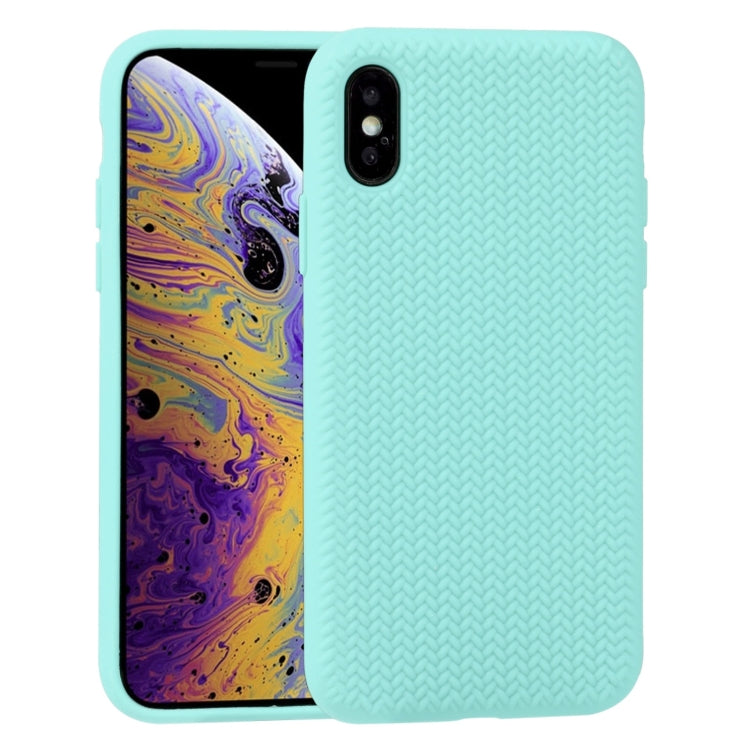 For iPhone XS Max Herringbone Texture Silicone Protective Case