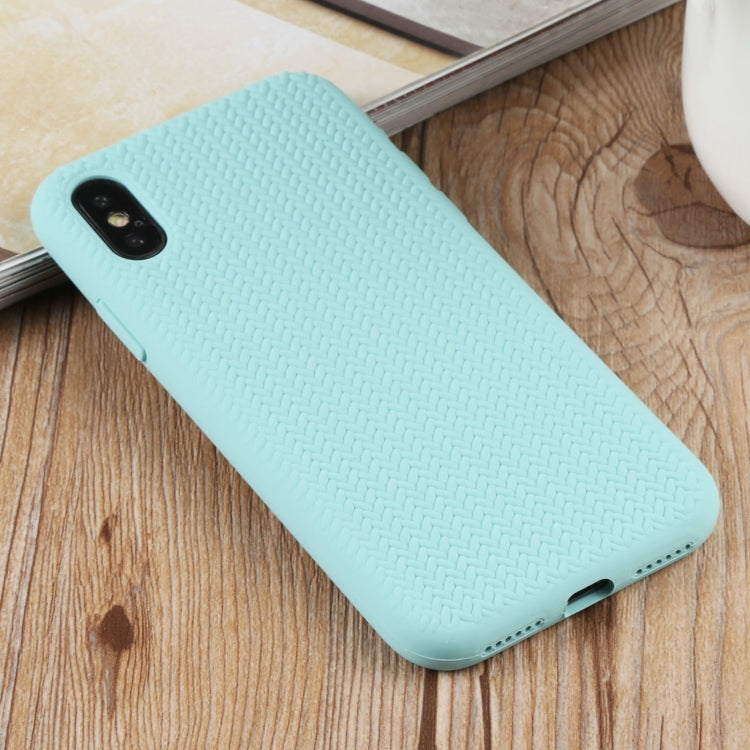 For iPhone XS Max Herringbone Texture Silicone Protective Case