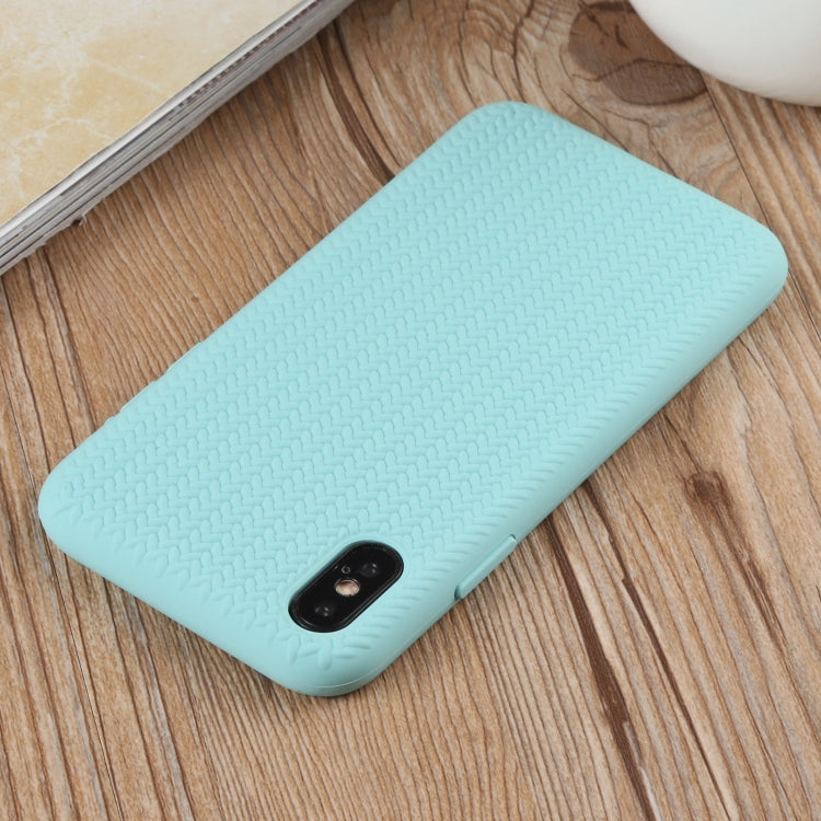 For iPhone XS Max Herringbone Texture Silicone Protective Case