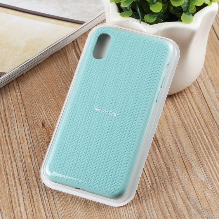 For iPhone XS Max Herringbone Texture Silicone Protective Case