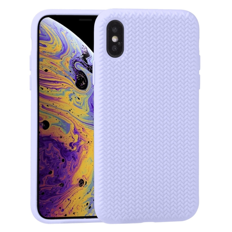 For iPhone XS Max Herringbone Texture Silicone Protective Case