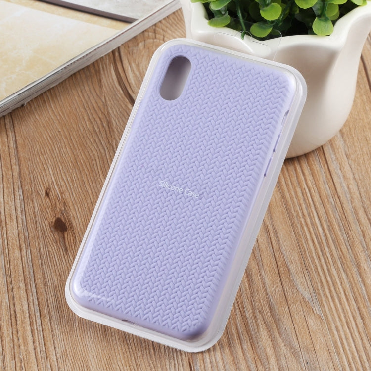 For iPhone XS Max Herringbone Texture Silicone Protective Case