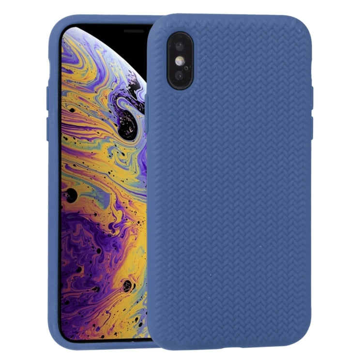 For iPhone XS Max Herringbone Texture Silicone Protective Case