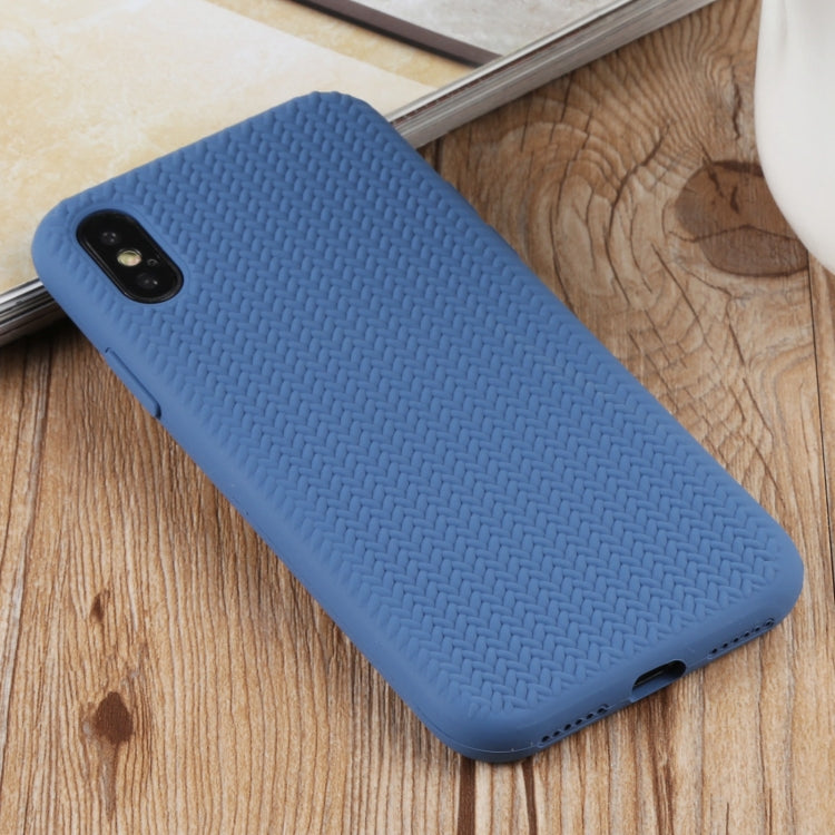 For iPhone XS Max Herringbone Texture Silicone Protective Case