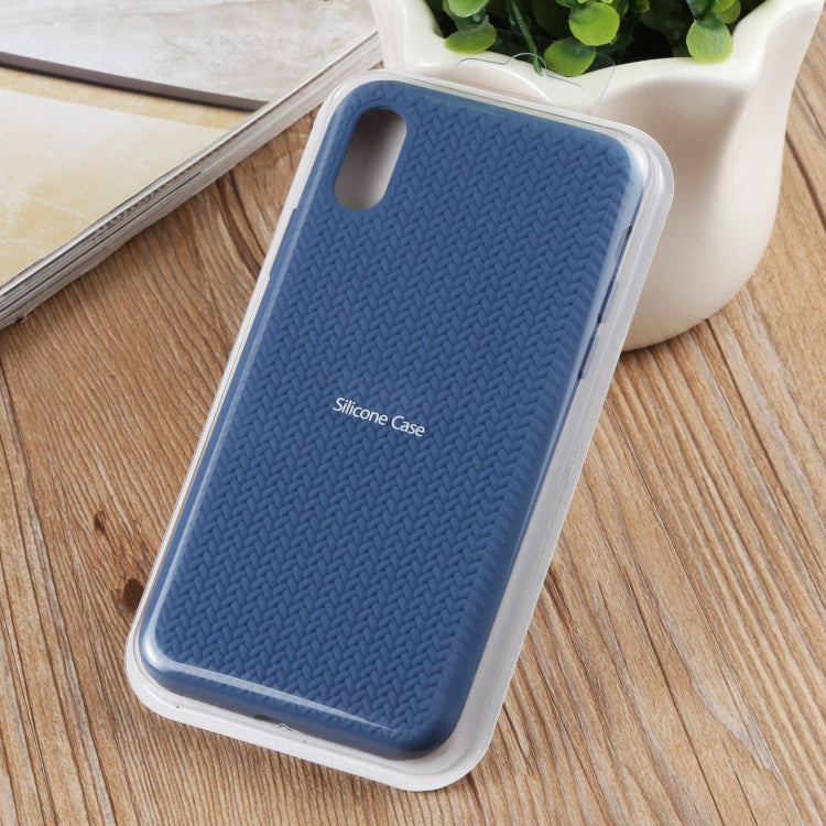 For iPhone XS Max Herringbone Texture Silicone Protective Case