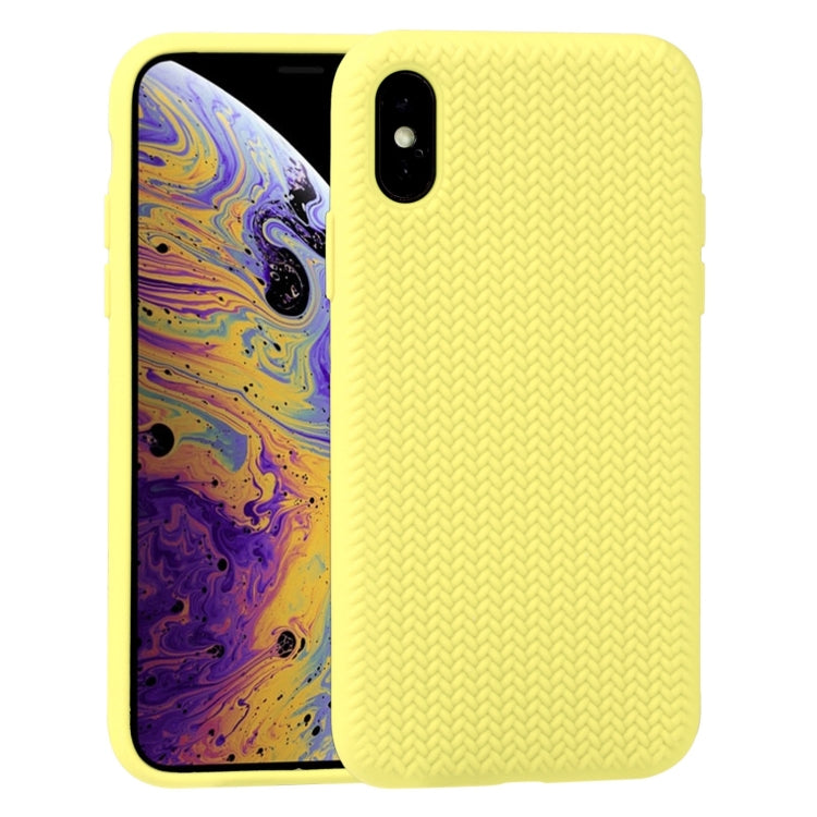 For iPhone XS Max Herringbone Texture Silicone Protective Case
