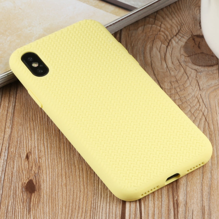 For iPhone XS Max Herringbone Texture Silicone Protective Case